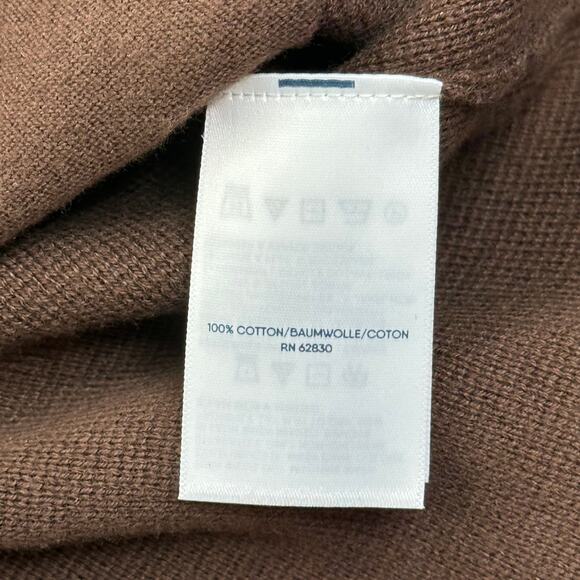 Lands End Brown Cotton Knit Button Front Blazer Sweater Cardigan Womens Medium M - Picture 9 of 11